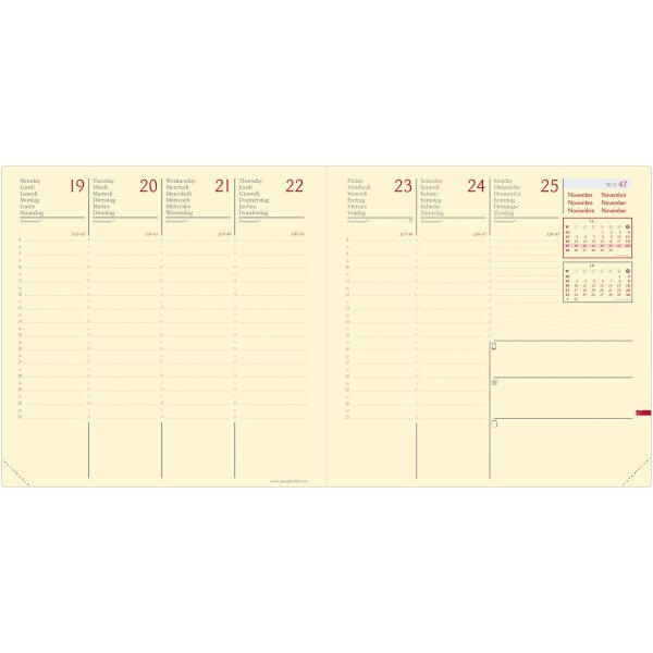 QUO-VADIS Agenda Silk Exec.Presige 2027 905494Q 1W/2S t&uuml;rkis ML 16x16cm