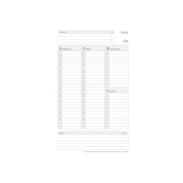 CHRONOPLAN Chronobook Black&White 2026 50936Z.26 1S/2P blanc SC A5