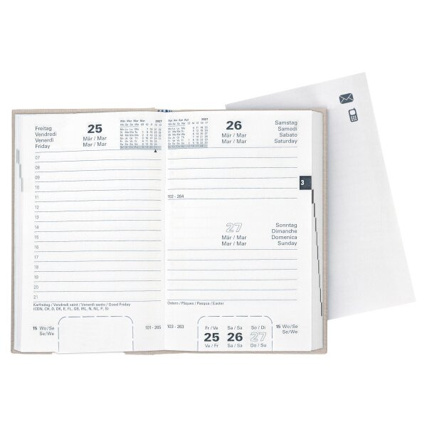 BIELLA Geschäftsagenda Disponent 2027 807401100027U 1T/1S beige ML 10.1x16cm