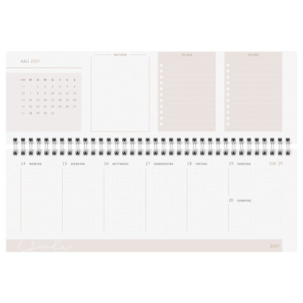 RIDOIDE Cal. de table Design Line 2027 7036311027.27 1S/2P Monstera AL 29.7x10.5cm