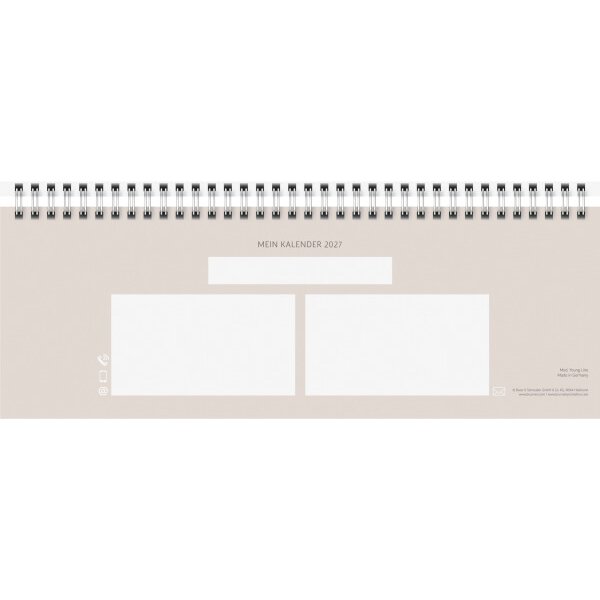 RIDOIDE Cal. de table Design Line 2027 7036311027.27 1S/2P Monstera AL 29.7x10.5cm