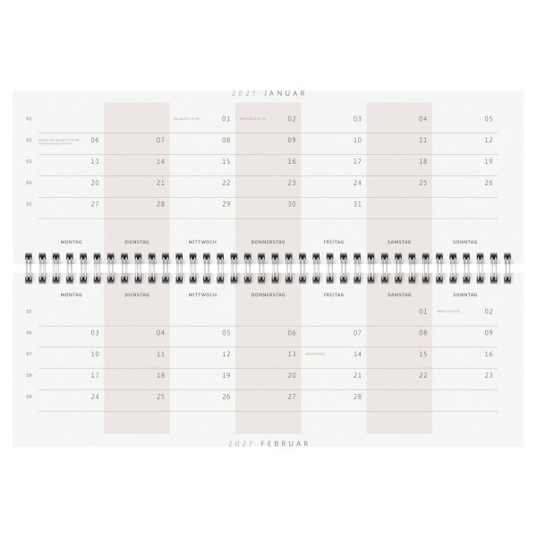 RIDOIDE Cal. de table Design Line 2027 7036311027.27 1S/2P Monstera AL 29.7x10.5cm