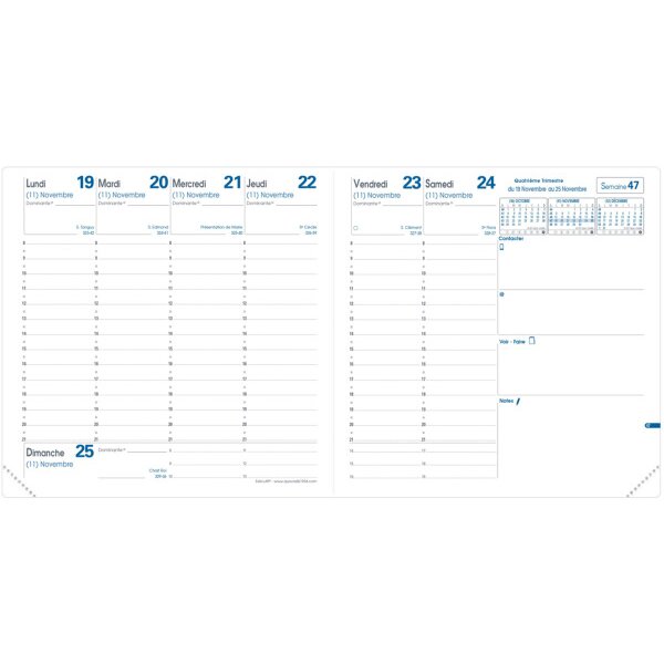 QUO-VADIS Agenda Club Executif 2027 0141059Q 1W/2S hellblau FR 16x16cm