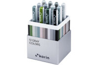 KARIN Real Brush Pen Pro 0.4mm 31C6 Gray colours 12...