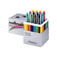 KARIN Real Brush Pen Pro 0.4mm 31C Basic Colours 12 pièces