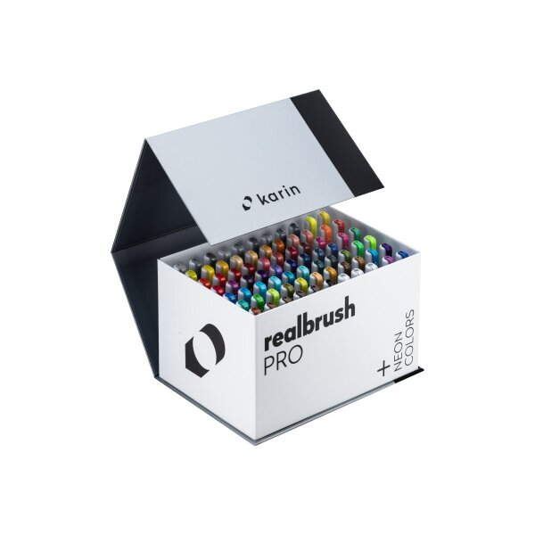 KARIN Real Brush Pen Pro 0.4mm 31C13 Mega Box, 3 Blender 72 Stück