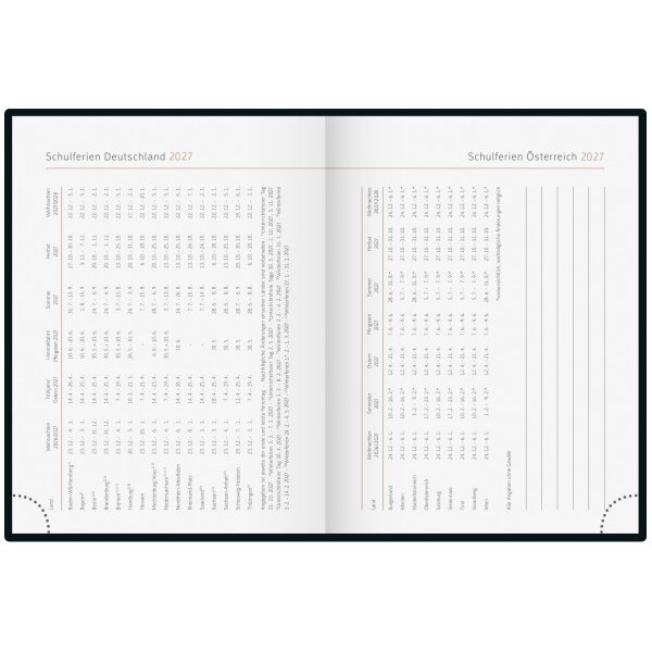 RIDOIDE Taschenagenda Design Line 2027 7013603027.27 1W/2S Night DE 12x16cm