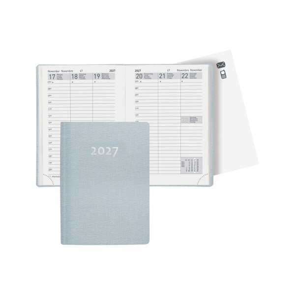 BIELLA Agenda Rex 2027 825301060027U 1S/2P bleu cl. ML 10.1x14.2cm