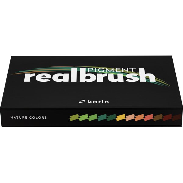 KARIN Real Brush Pen 0.4mm 33C3 Pigment, Nature Colors