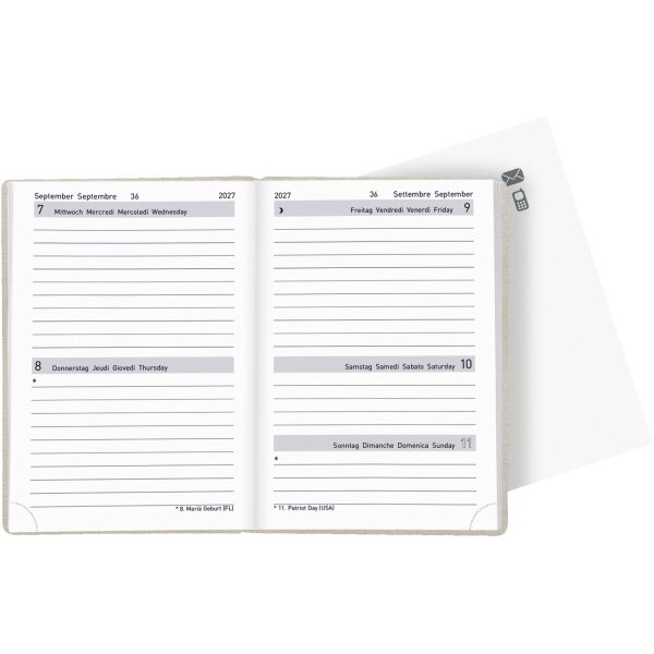 BIELLA Agenda Tell 2027 823201100027U 2J/1P beige ML 8.5x12.5cm