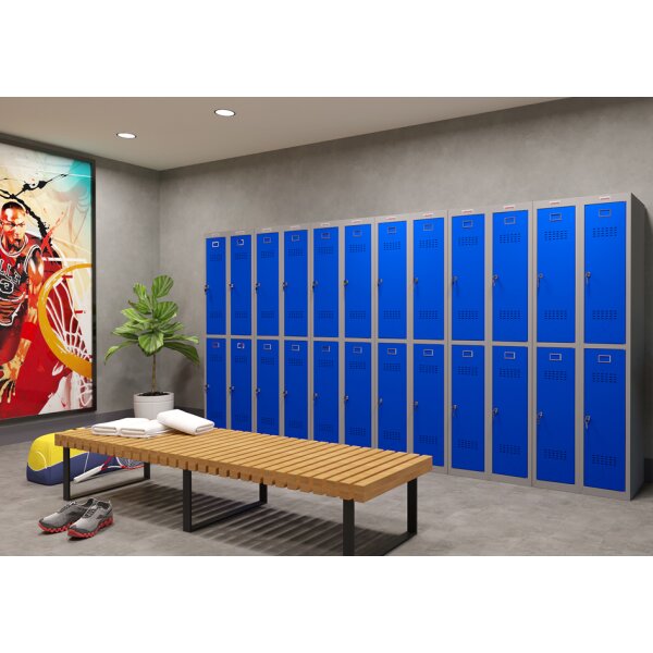 phoenix Vestiaire PL1230, serrure à clé, gris/rouge