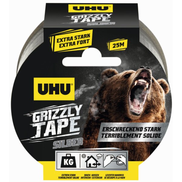 UHU Ruban adhésif toilé en PE GRIZZLY TAPE, 49 mm x 25 m