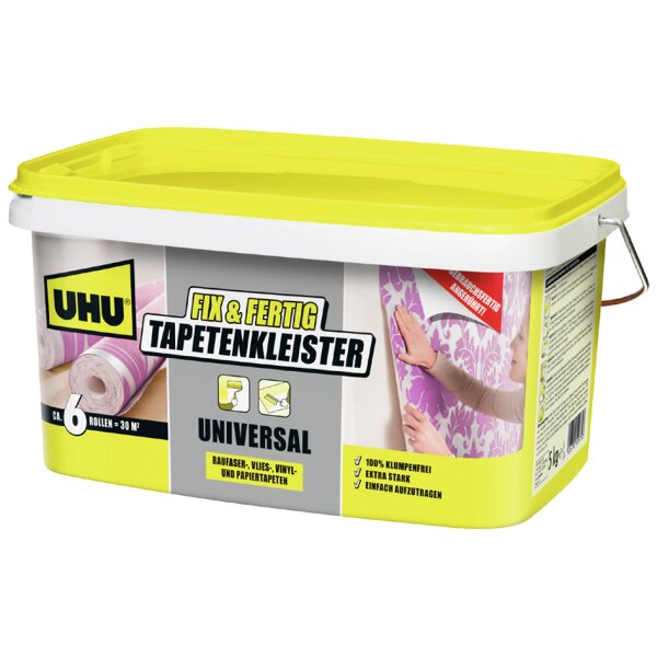 UHU Fix & Fertig Colle à tapisser Universal, seau 2,5 kg