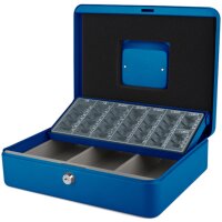 pavo Geldkassette mit Zähleinsatz, blau, 1 Tragegriff