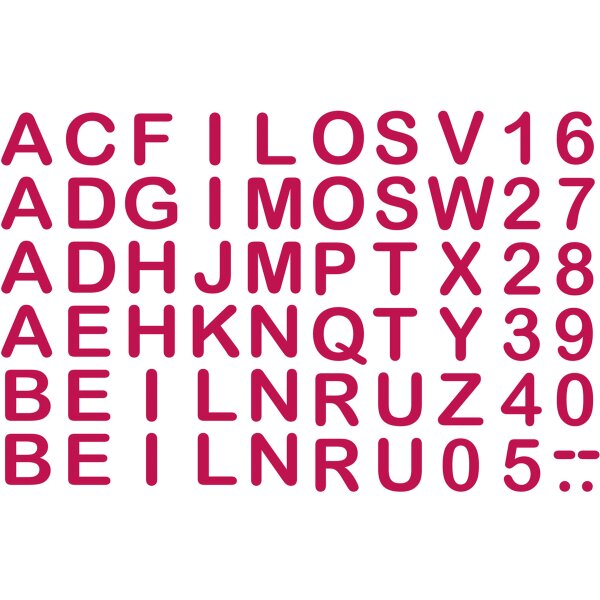 ROTH Bügelbuchstaben für DIY-Stoffschultüte, rot