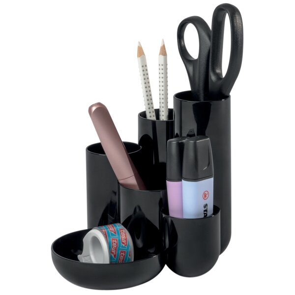 HAN Multipot à crayons CAMPUS, 6 pots, polystyrène, noir