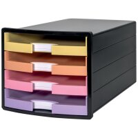 HAN Module de classement IMPULS, 4 tiroirs, noir/pastel