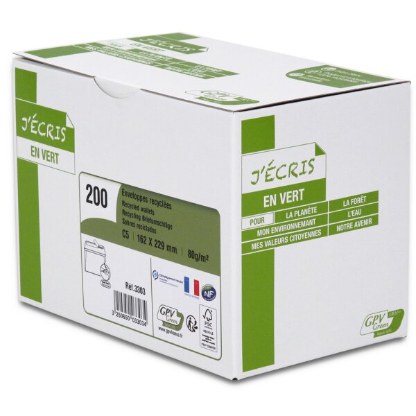 GPV Enveloppes ERAPure C5 162 x 229 mm, sans fenêtre