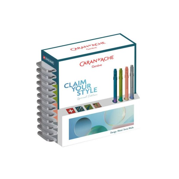 CARAN DACHE Stylo à bille 849 Display 849.601 Claim your Style 12 pièces