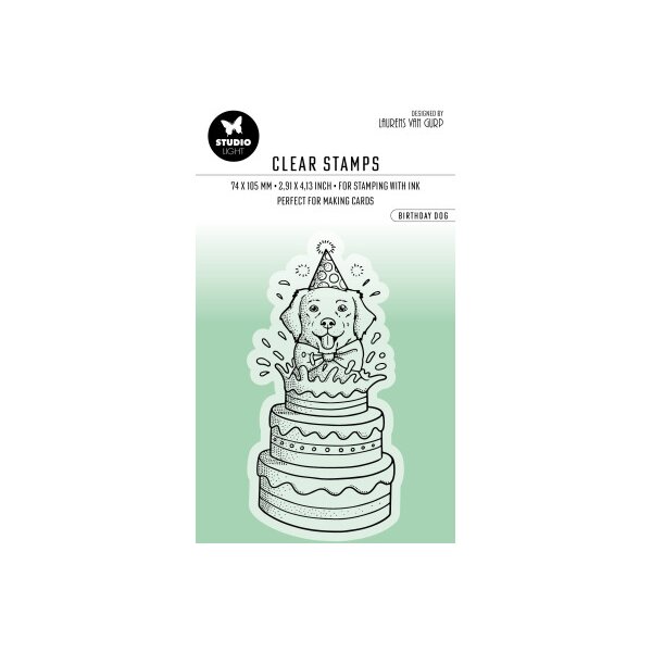 STUDIO LIGHT Klarischtstempel Birthday Dog STAMP410 9.6x4.5x0.3cm
