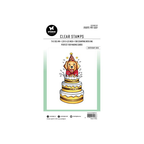 STUDIO LIGHT Klarischtstempel Birthday Dog STAMP410 9.6x4.5x0.3cm