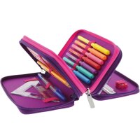herlitz Etui scolaire TriCase Dip Dye Pink, 31 pièces