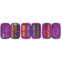 herlitz Etui scolaire TriCase Dip Dye Pink, 31 pièces