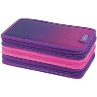 herlitz Etui scolaire TriCase Dip Dye Pink, 31 pièces