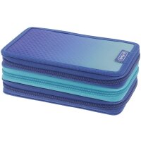 herlitz Etui scolaire TriCase Dip Dye Blue, 31 pièces