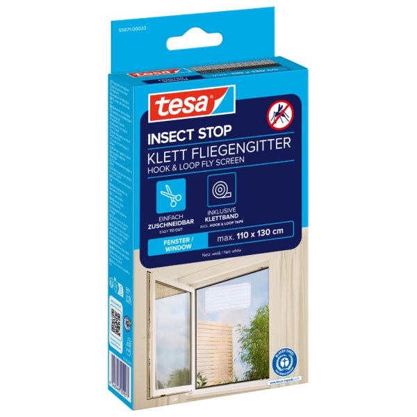 tesa Fliegengitter INSECT STOP f&uuml;r Fenster, 1,50 m x 1,80 m