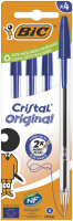 BIC Kugelschreiber Cristal Original, blau, 4er Kartonbox