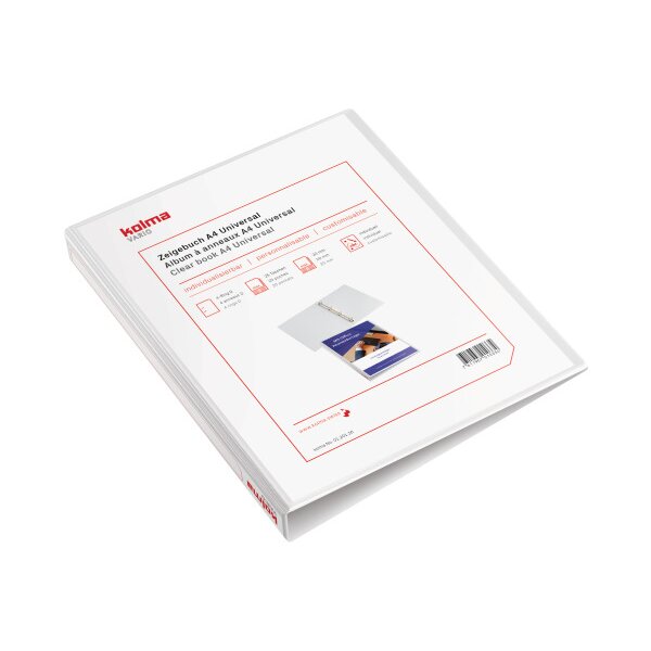 KOLMA Zeigebuch Vario Universal A4 01.201.16 weiss, 4-Ring 20mm