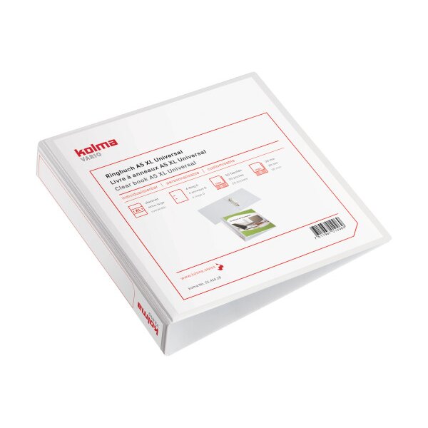 KOLMA Präs.-Ringbuch Vario 4.7cm 01.414.16 2 Ringe weiss A5+