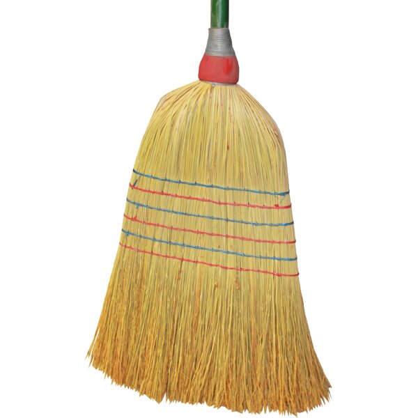 Peggy Perfect Balai paille de riz, manche en bois, 6 fils