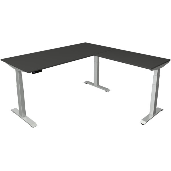 kerkmann Sitz-Steh-Schreibtisch Move 4 mit Anbau, anthrazit