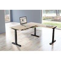 kerkmann Sitz-Steh-Schreibtisch Move 4 mit Anbau, weiss