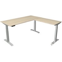 kerkmann Sitz-Steh-Schreibtisch Move 4 mit Anbau, lichtgrau