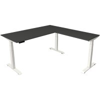 kerkmann Sitz-Steh-Schreibtisch Move 4 mit Anbau, lichtgrau