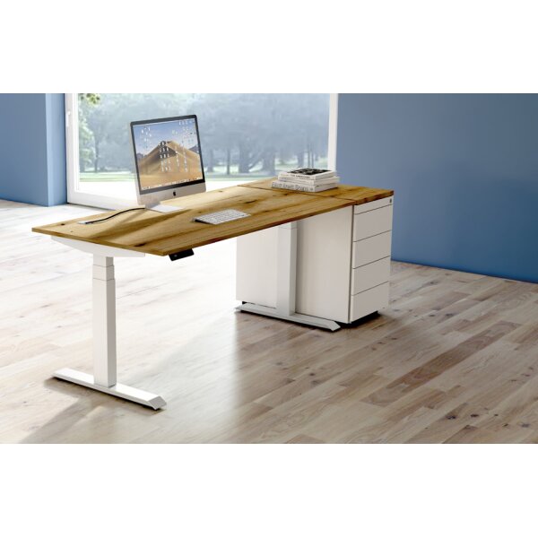 kerkmann Sitz-Steh-Schreibtisch Move 4, (B)1.800 mm, weiss