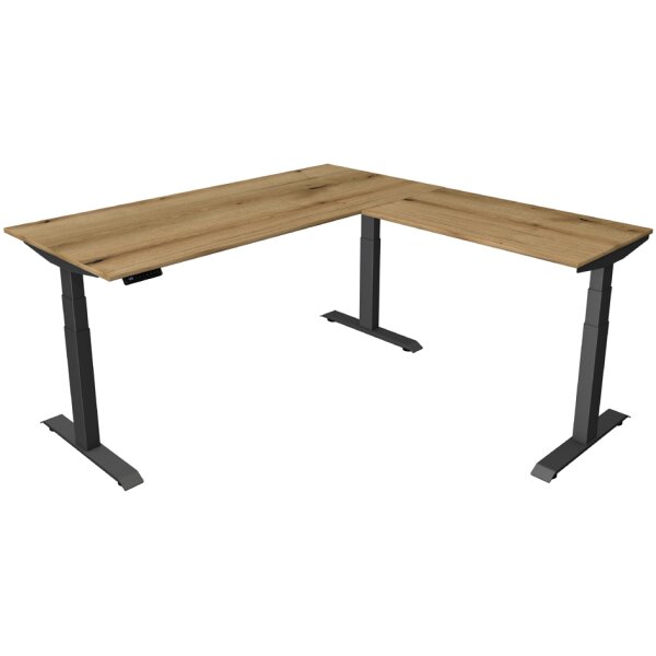 kerkmann Sitz-Steh-Schreibtisch Move 4 mit Anbau, anthrazit