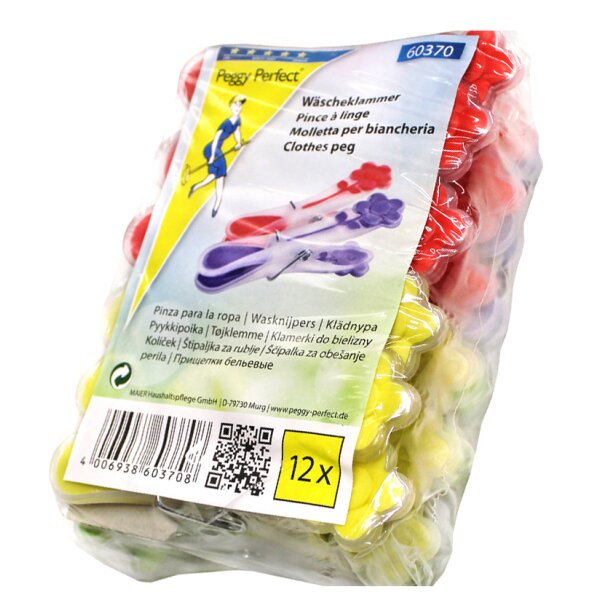 Peggy Perfect W&auml;scheklammern "Sunflower", 12er Pack