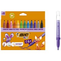 BIC KIDS Feutre Comfort Jumbo, étui en carton de 12