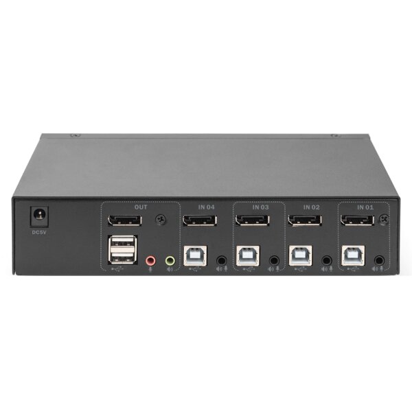 DIGITUS Switch KVM, 4x1, noir