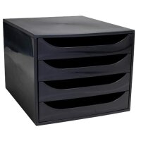 EXACOMPTA Module de classement ECOBOX, 4 tiroirs, noir