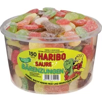 HARIBO Fruchtgummi Saure Bärenzungen, 150er Runddose