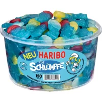 HARIBO Fruchtgummi SCHLÜMPFE, 150er Runddose
