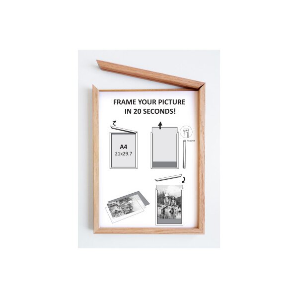 DEBEX Cadre interchangeable 15x21cm H3201V150210 Bois, magnétique Chêne