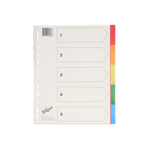 B&Uuml;ROLINE Register PP A4+ 40988 multicolor 5-teilig