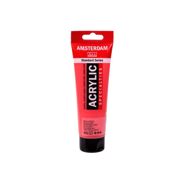 AMSTERDAM Peinture acrylique 120ml 17098322 rouge m&eacute;tallique 832