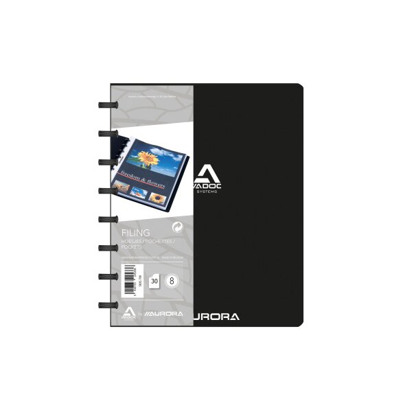 ADOC Sichtbuch Standard A5 5835.700 schwarz 30 Taschen